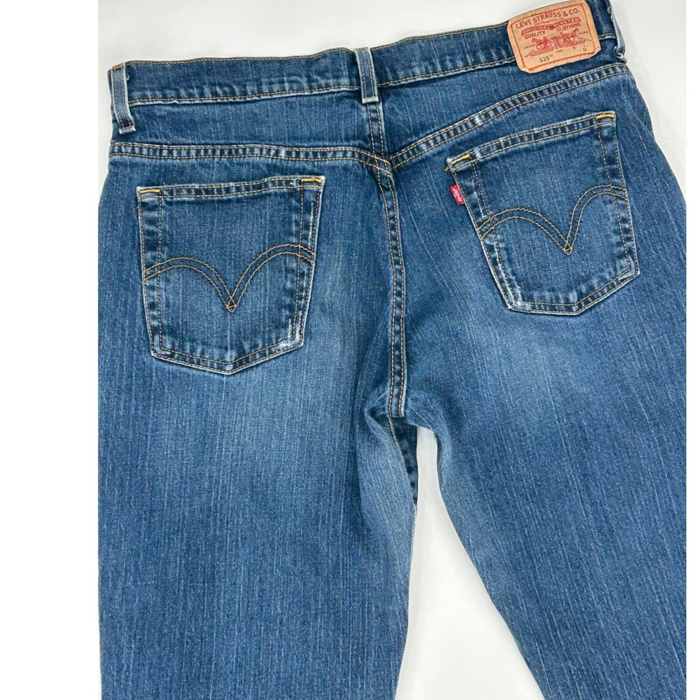 Levi's 515 Bootcut Jeans Nouveau Mid Rise Classic Blue Denim 12 Y2k Vintage - Picture 8 of 10
